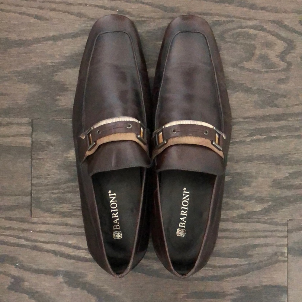 Barioni mens leather slip-ons